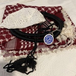SHEMAGH MENS TRADITIONAL SAUDI HEAD DRESS SET NWT